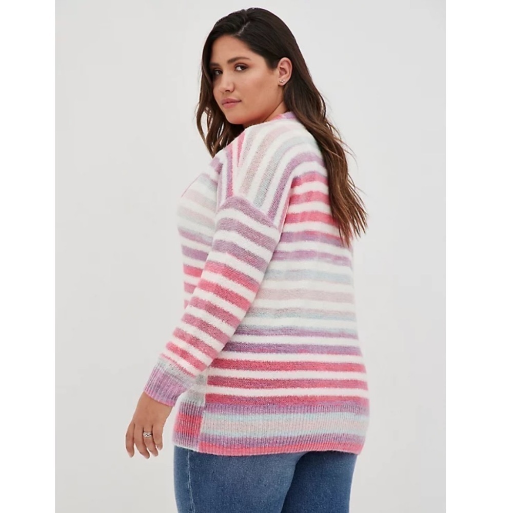 Torrid 5 BUTTON FRONT CARDIGAN - MULTI STRIPE - Picture 4 of 10